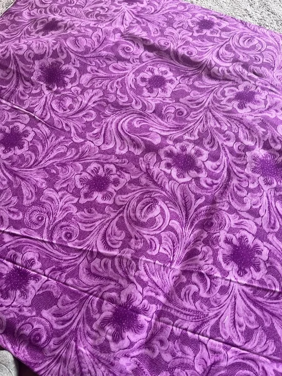 Purple Denim Floral Jacquard Fabric - Picture 6 of 6